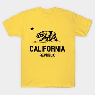 California Republic 'bear flag revolt' - black print T-Shirt